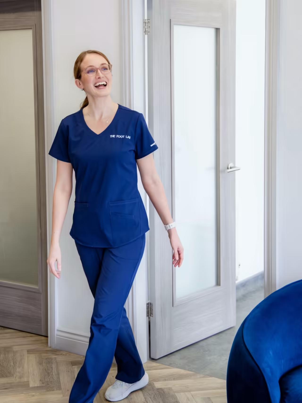 Inside The Foot Lab podiatry clinic in Glossop — premium clinical environment with assessment couch, 3D scanner and treatment space